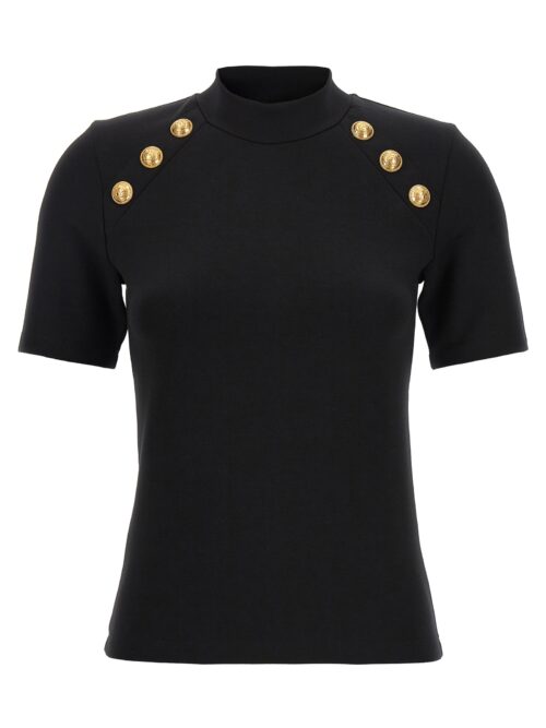 Logo buttons T-shirt BALMAIN Black