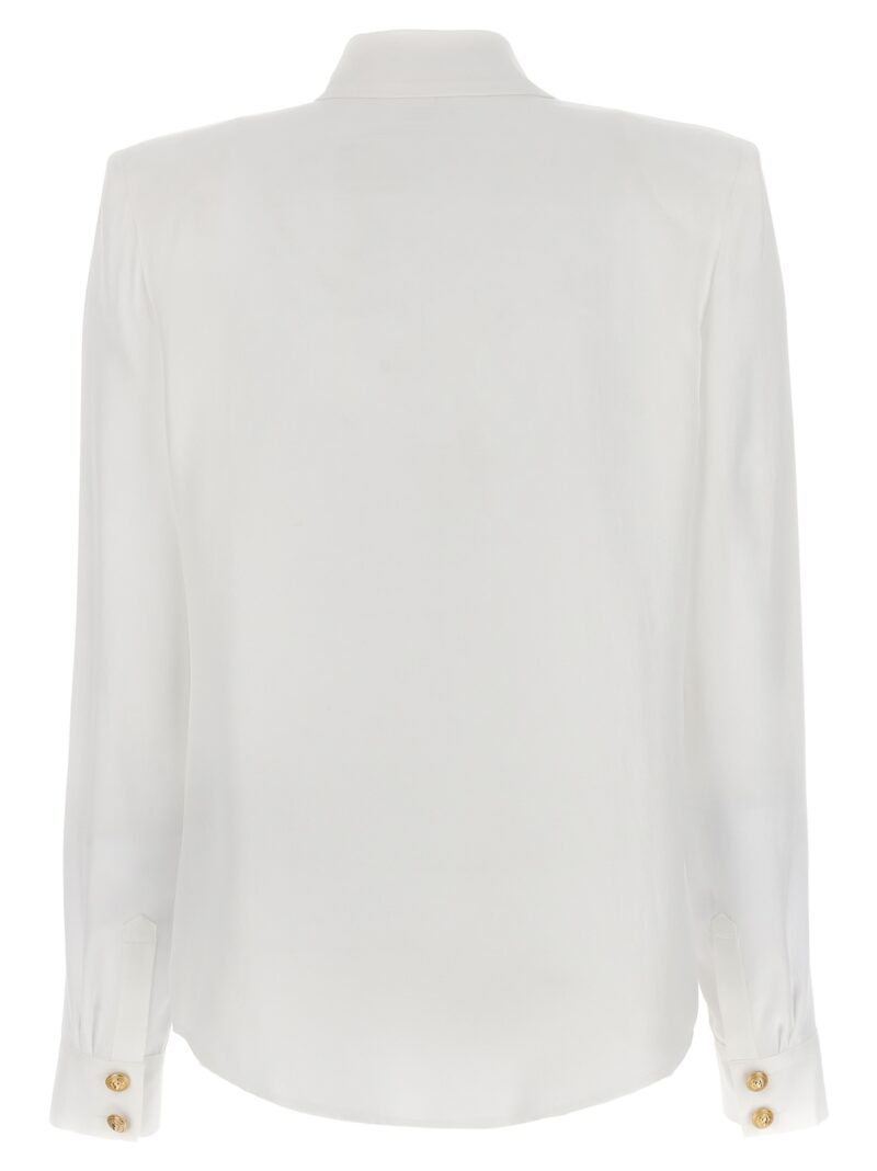 Logo button shirt CF1HS050SD420FA BALMAIN White