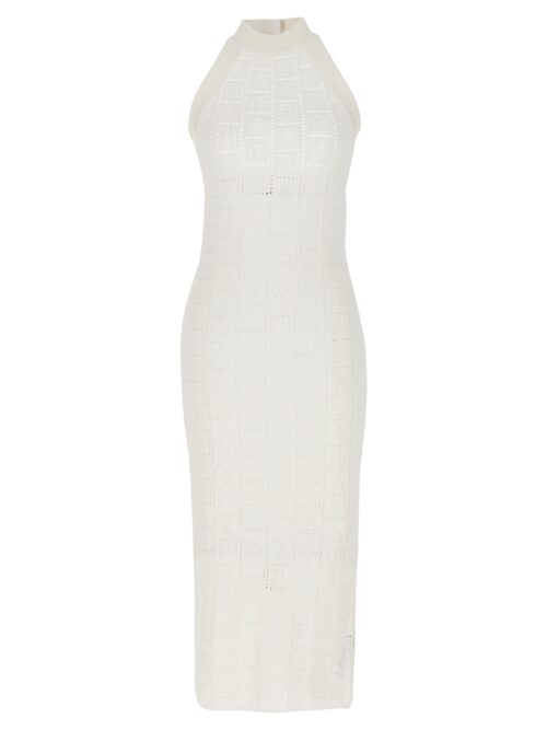 Monogrammed knit dress BALMAIN White