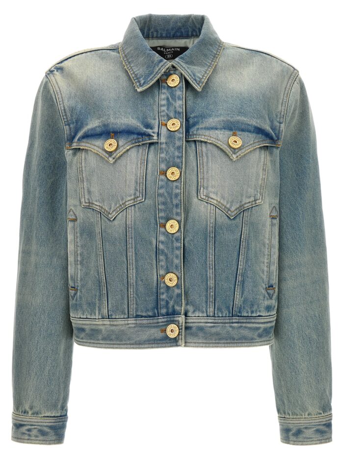 Vintage denim jacket BALMAIN Light Blue
