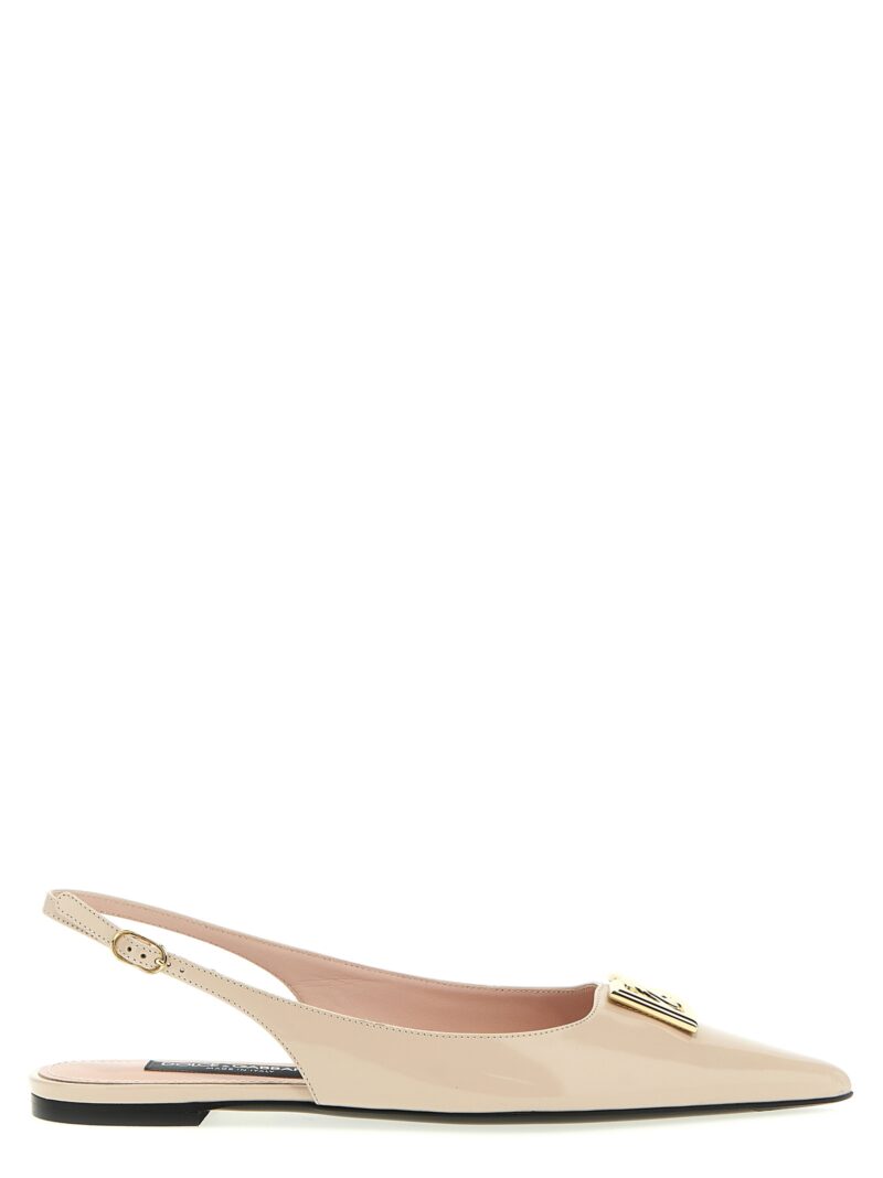 Logo slingback ballet flats DOLCE & GABBANA Pink