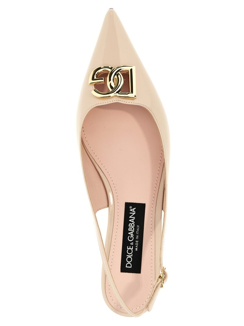 Logo slingback ballet flats 100% calfskin leather (Bos Taurus) DOLCE & GABBANA Pink