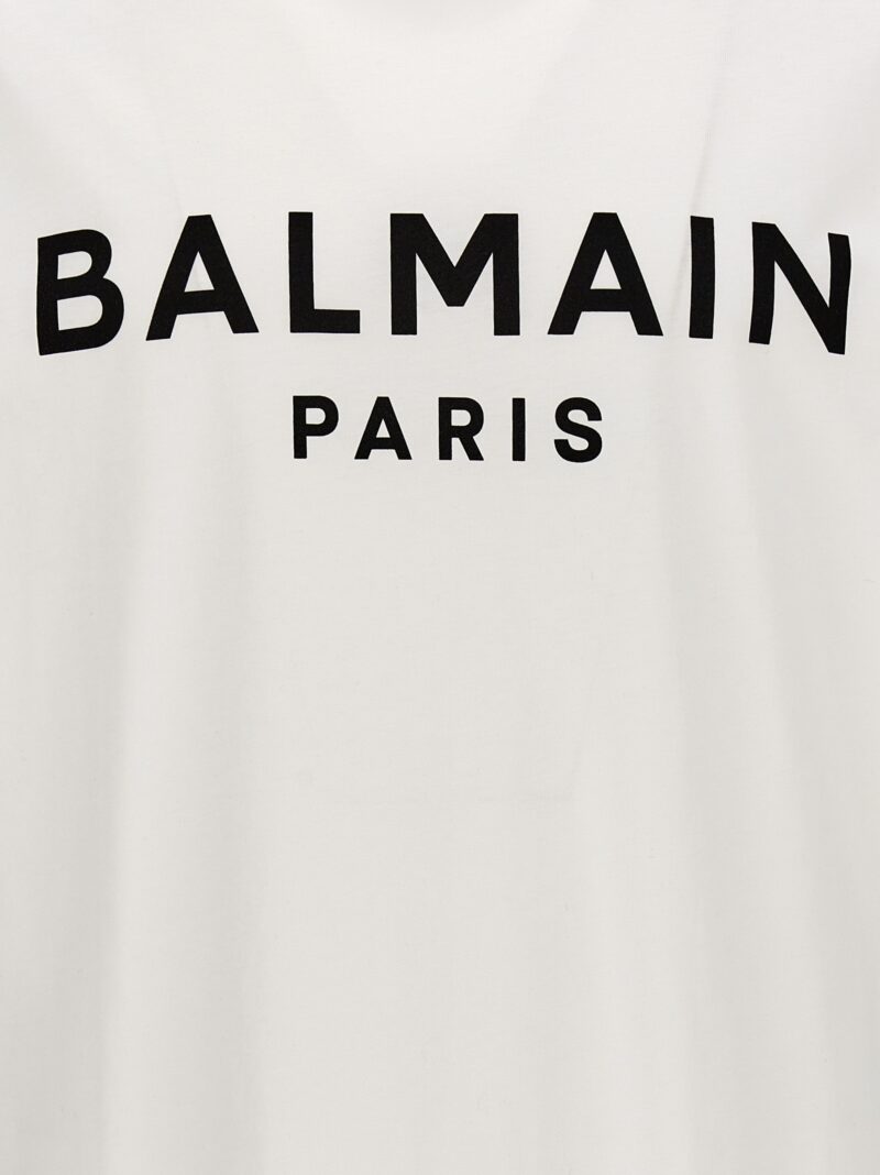 Logo print T-shirt 100% organic cotton BALMAIN White/Black