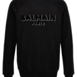 Flocked logo sweatshirt BALMAIN Black