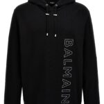 Reflective logo hoodie BALMAIN Black
