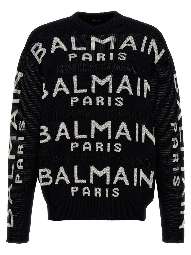 All-over logo sweater BALMAIN White/Black