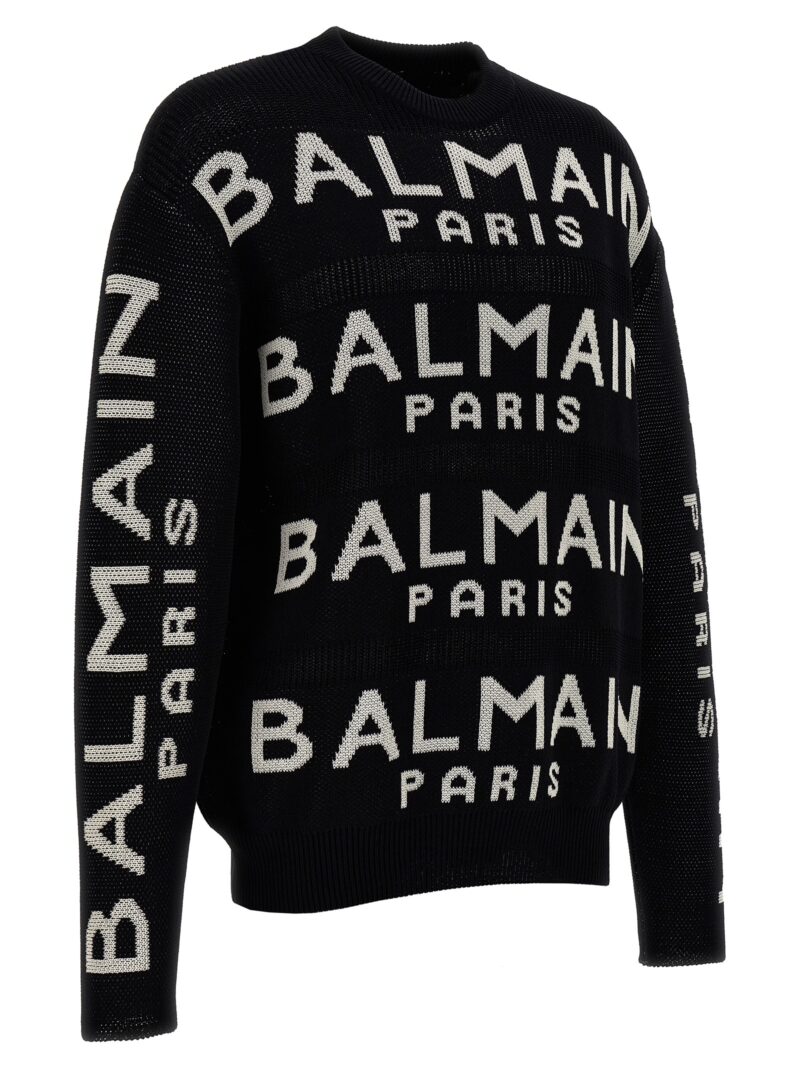 All-over logo sweater Man BALMAIN White/Black