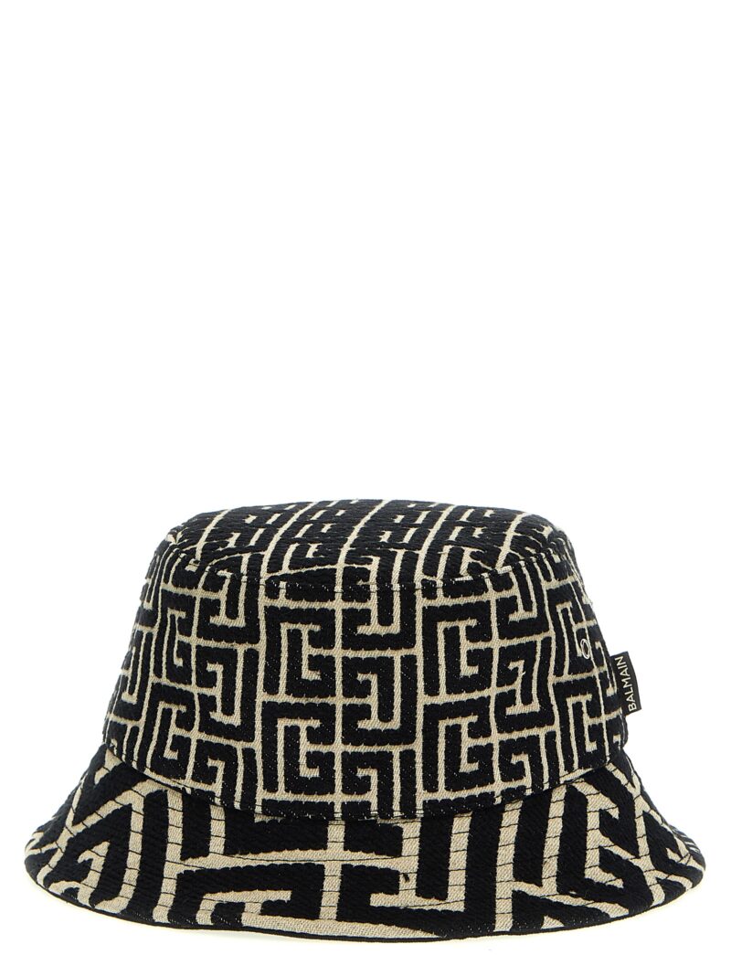 'Monogram' bucket hat Man BALMAIN White/Black