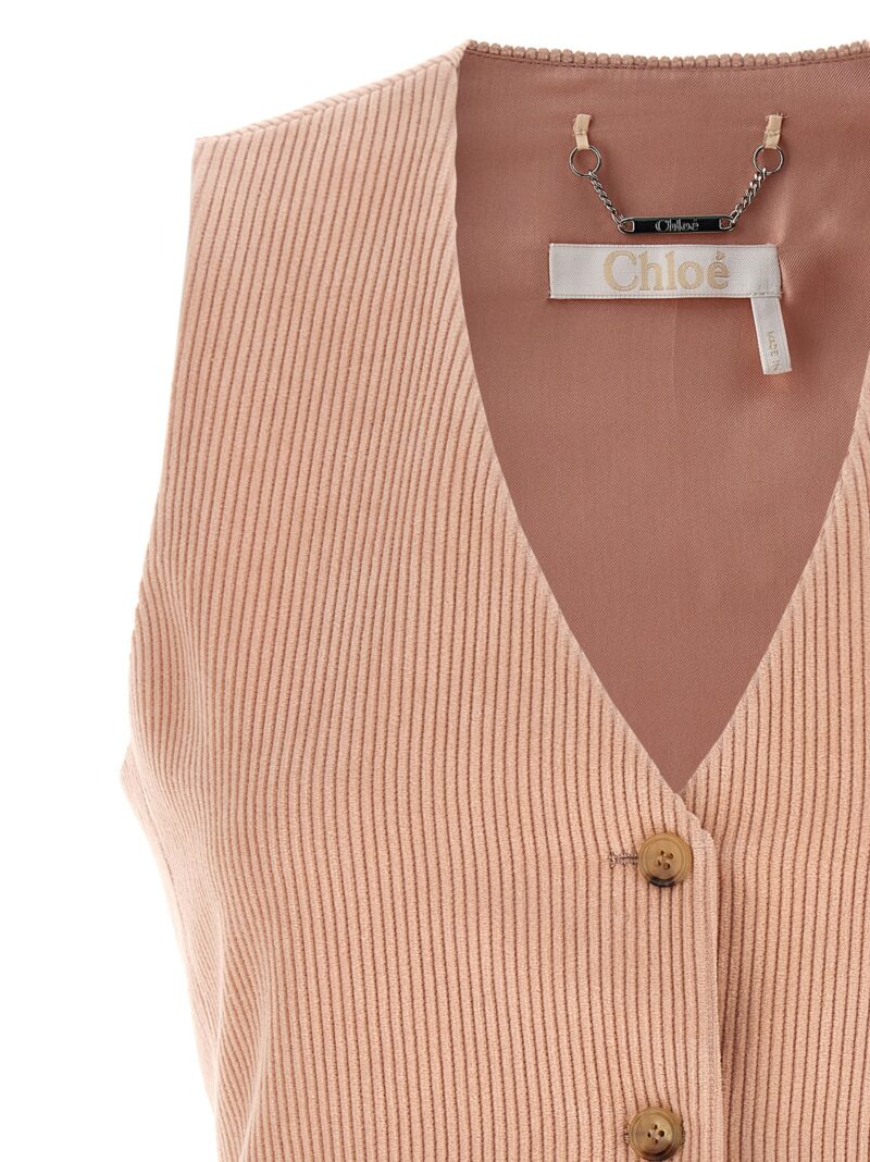 Corduroy vest Woman CHLOÉ Pink