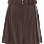 Leather mini skirt CHLOÉ Brown