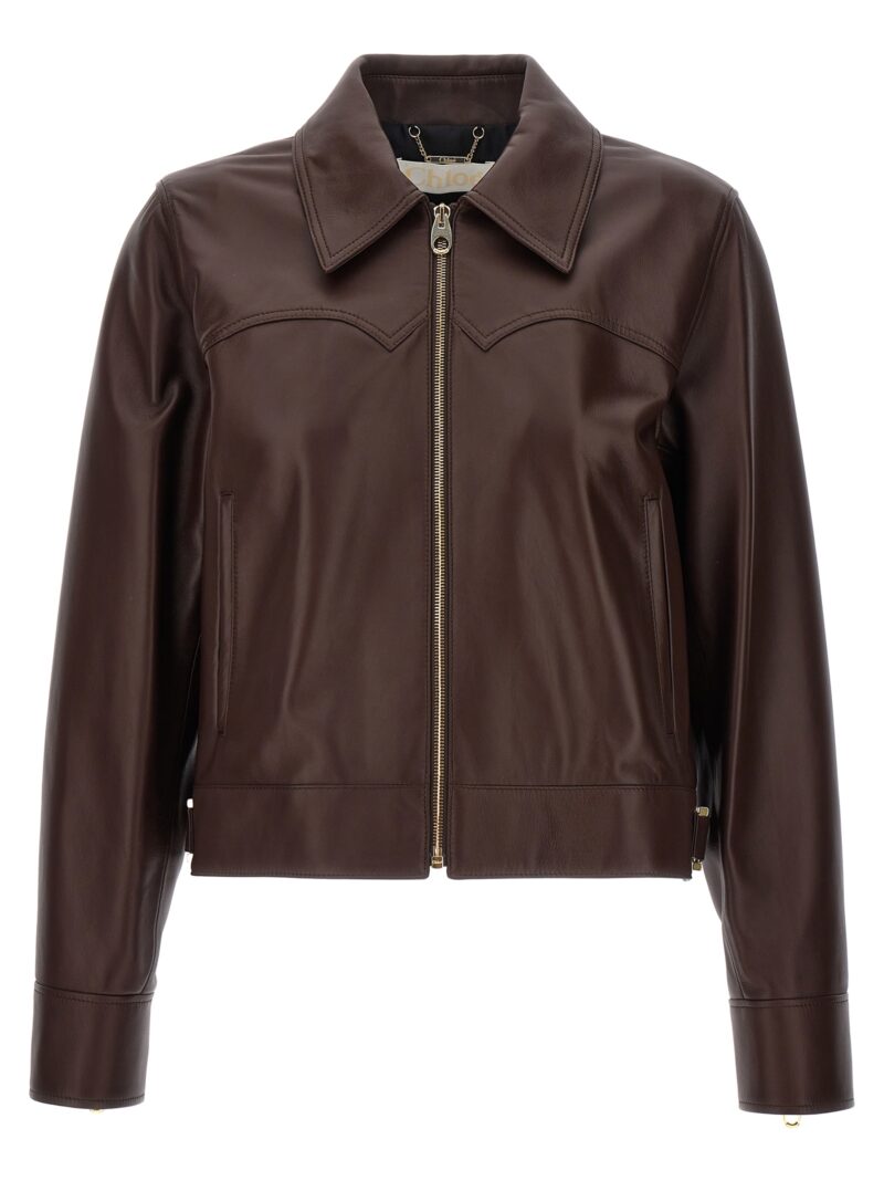Leather jacket CHLOÉ Brown