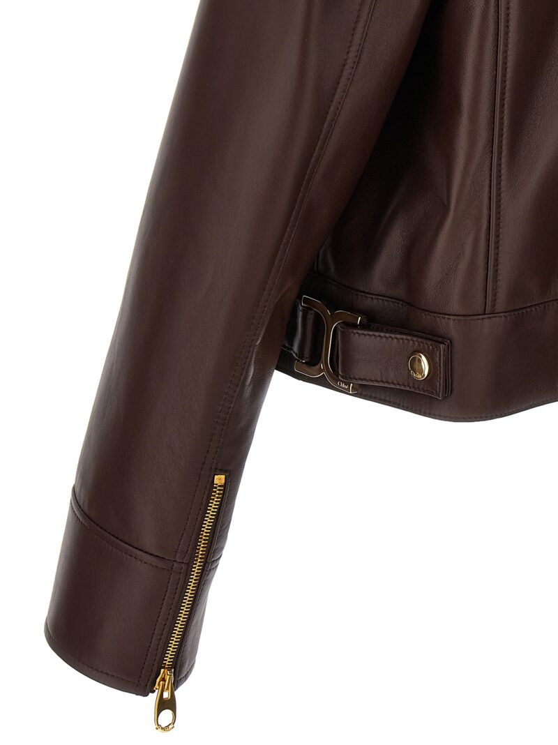 Leather jacket 100% leather CHLOÉ Brown