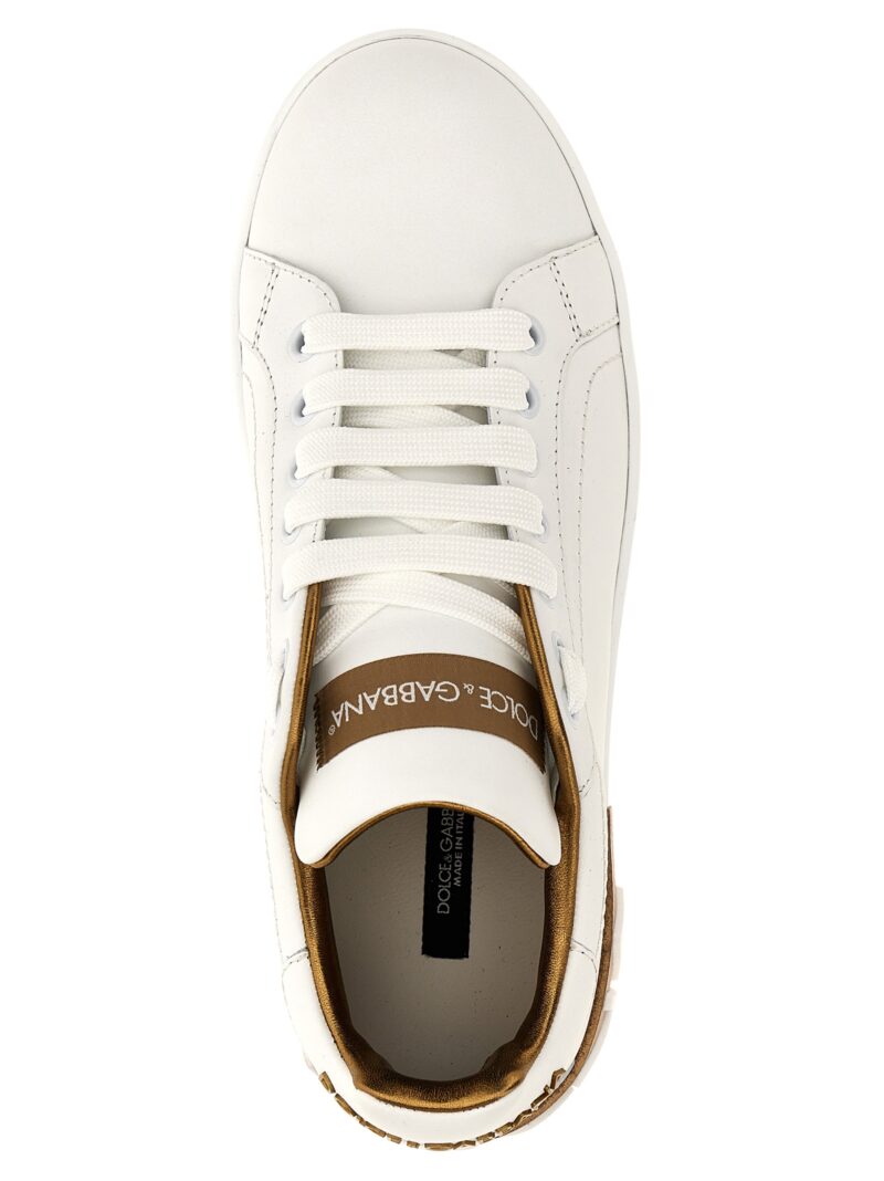 Portofino sneakers 100% calfskin leather DOLCE & GABBANA Gold