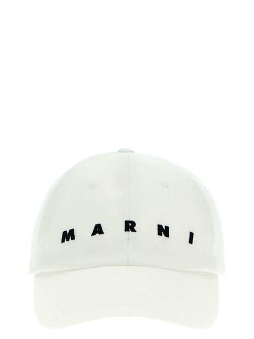 Logo embroidery cap MARNI White