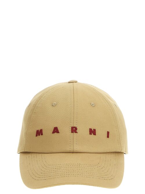 Logo embroidery cap MARNI Beige