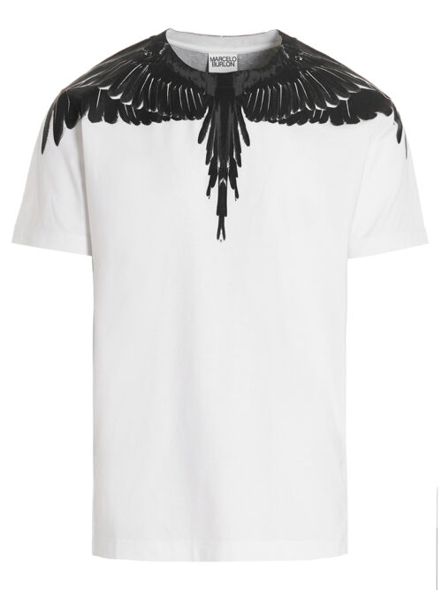 'Wings' T-shirt MARCELO BURLON - COUNTY OF MILAN White/Black