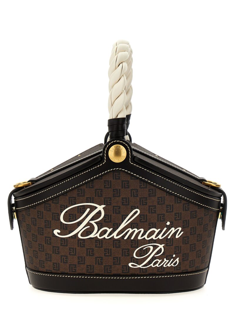 Monogram bucket handbag BALMAIN Brown