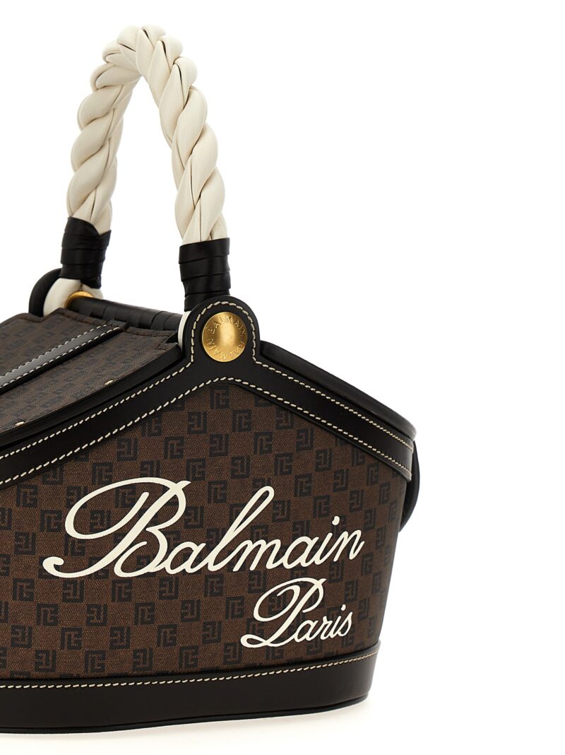 Monogram bucket handbag Woman BALMAIN Brown