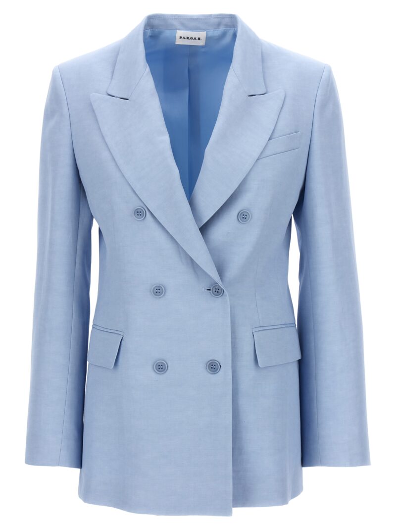 Double-breasted blazer P.A.R.O.S.H. Light Blue