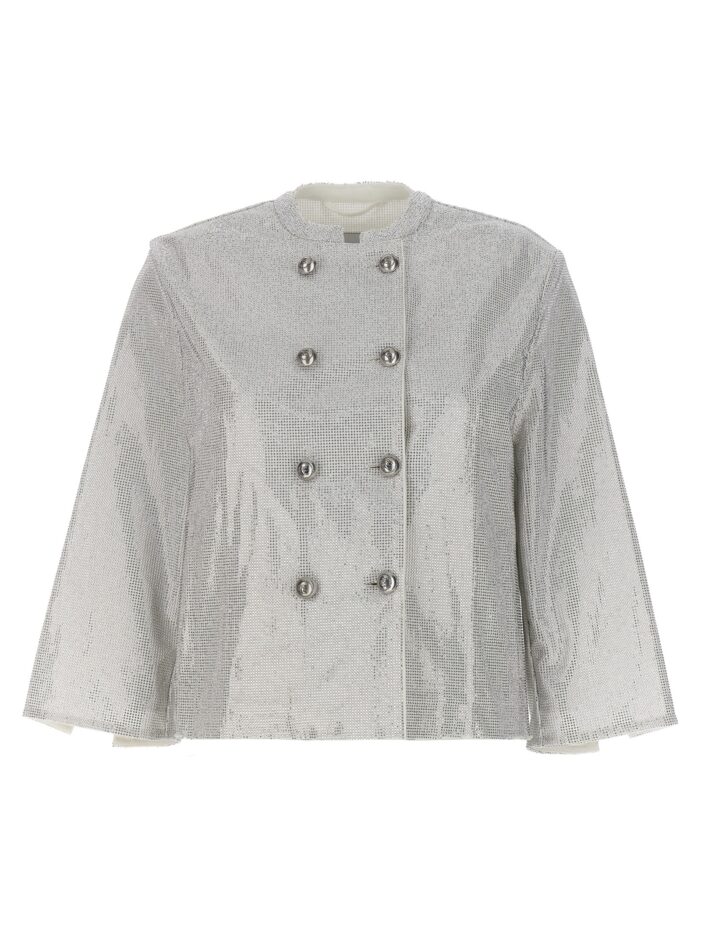 Rhinestone blazer jacket ERMANNO SCERVINO Silver