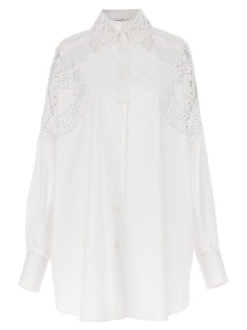 Rhinestone embroidery shirt ERMANNO SCERVINO White