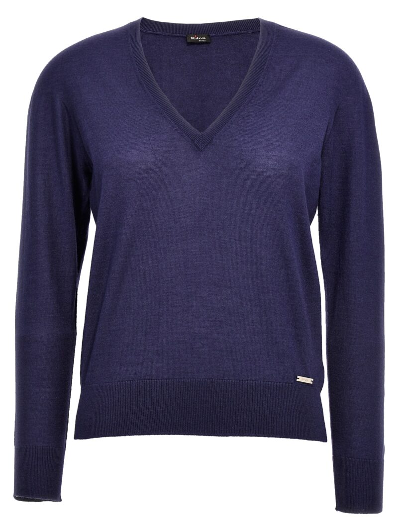 V-neck sweater KITON Blue