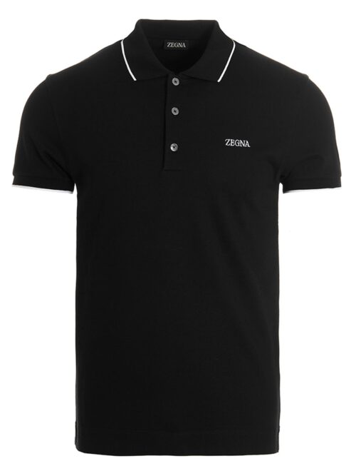 Embroidered logo polo shirt ZEGNA Black