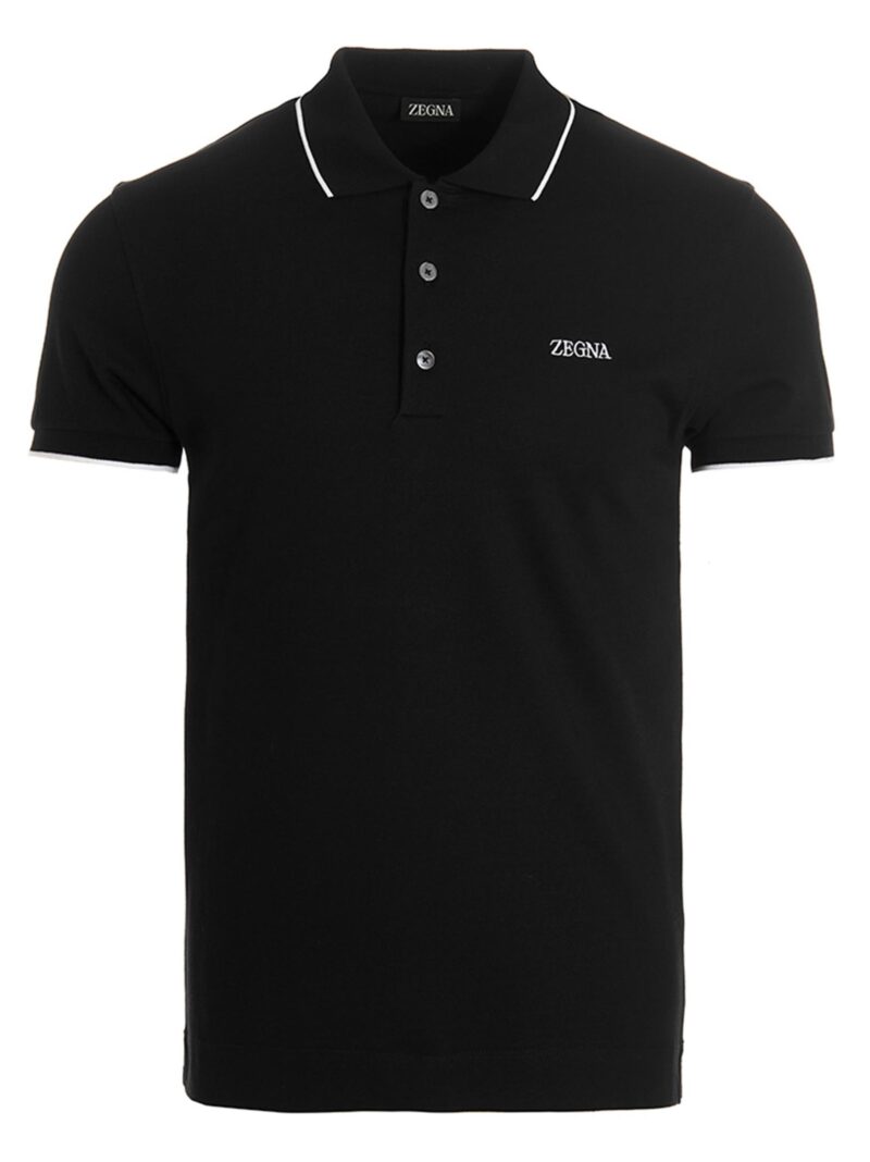 Embroidered logo polo shirt ZEGNA Black