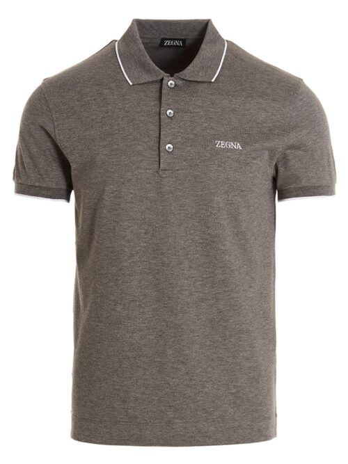 Logo embroidery polo shirt ZEGNA Gray