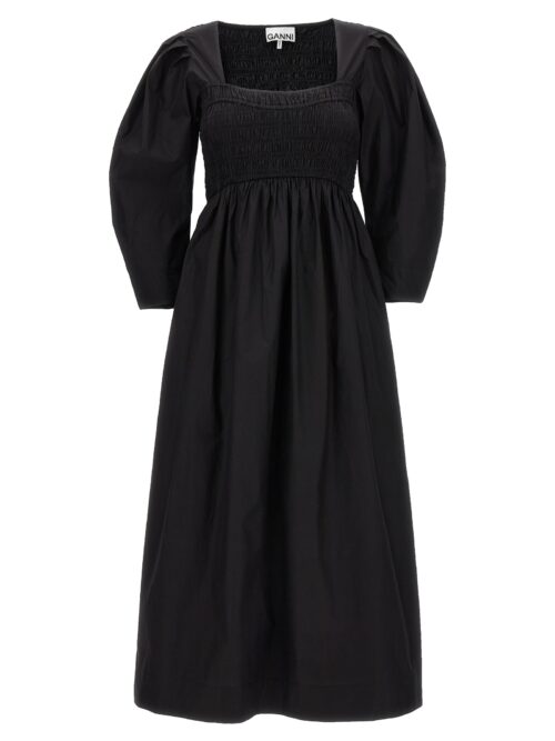 Smock stitch dress GANNI Black