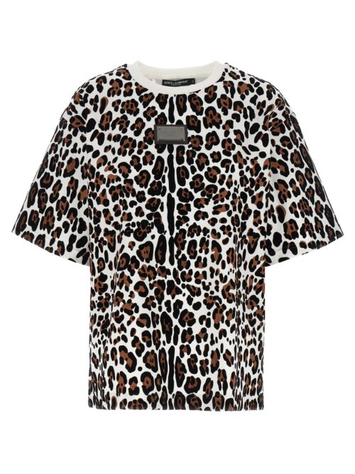 Animal print logo plaque T-shirt DOLCE & GABBANA Multicolor