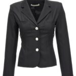 Single breast lace-up blazer jacket ALESSANDRA RICH Black
