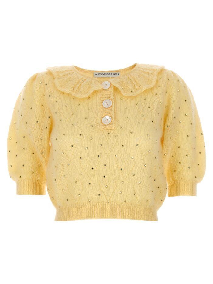 Rhinestone sweater ALESSANDRA RICH Yellow