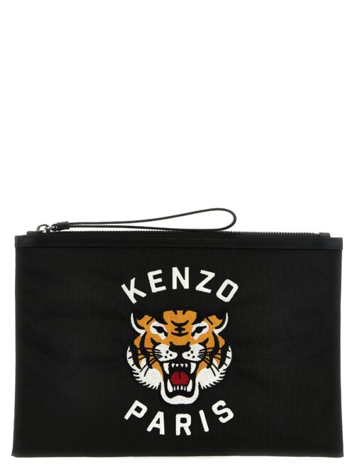 Logo embroidery clutch bag KENZO Black