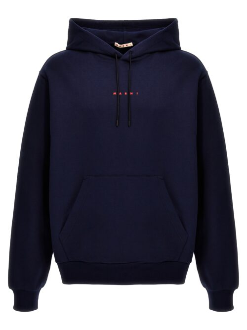 Logo print hoodie MARNI Blue