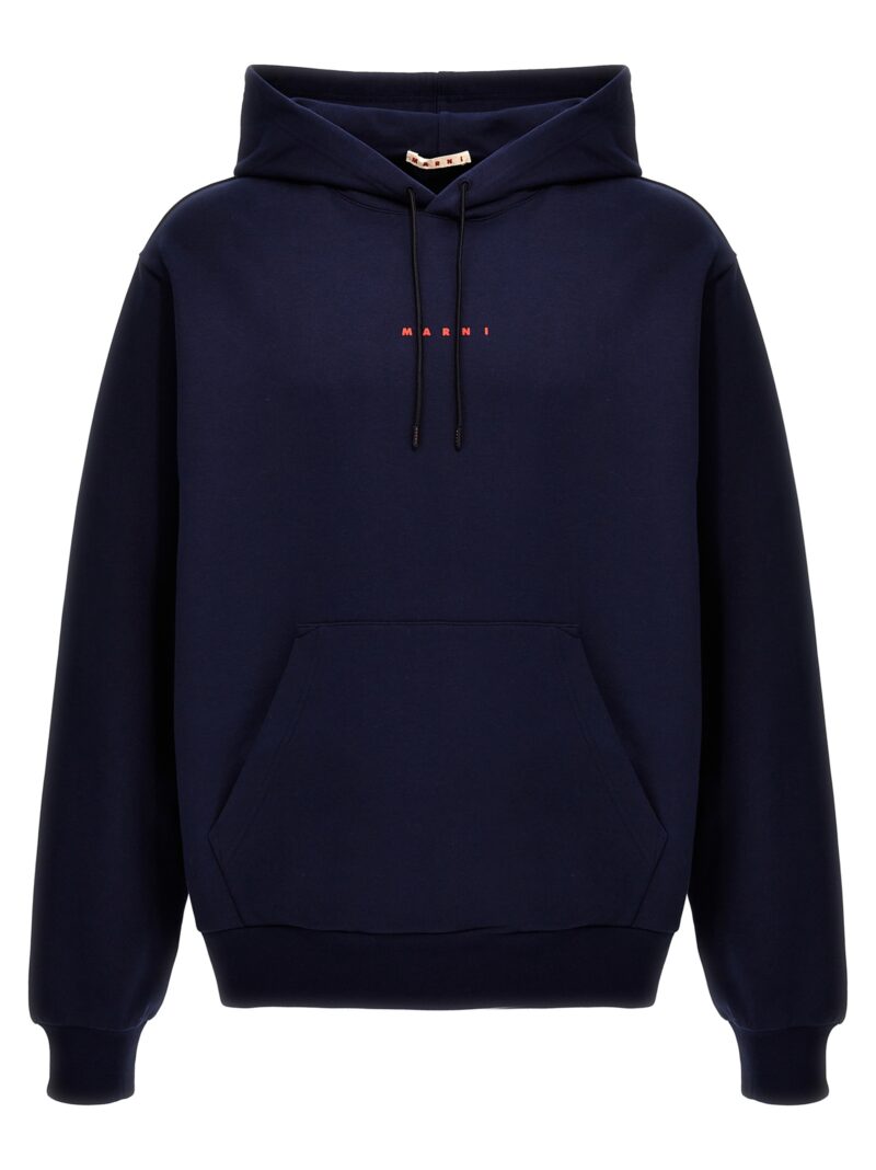 Logo print hoodie MARNI Blue