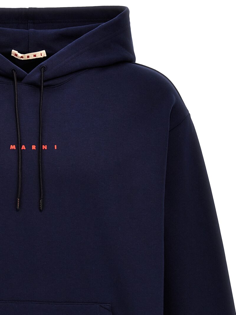 Logo print hoodie Man MARNI Blue