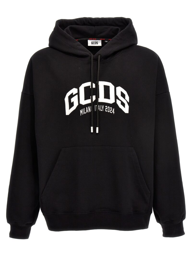 Logo embroidery hoodie GCDS White/Black