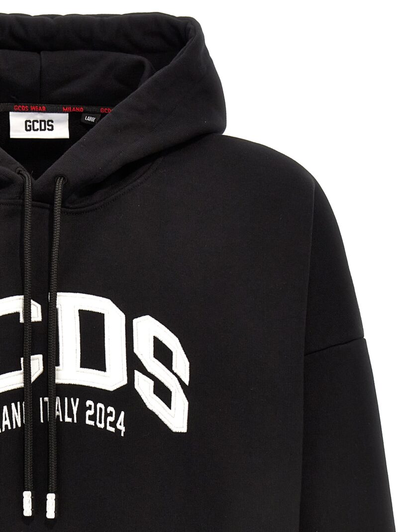 Logo embroidery hoodie Man GCDS White/Black