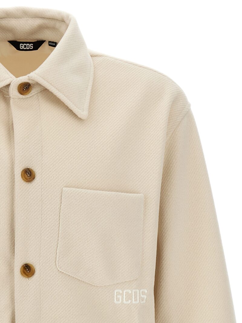 Logo embroidery jacket Man GCDS White