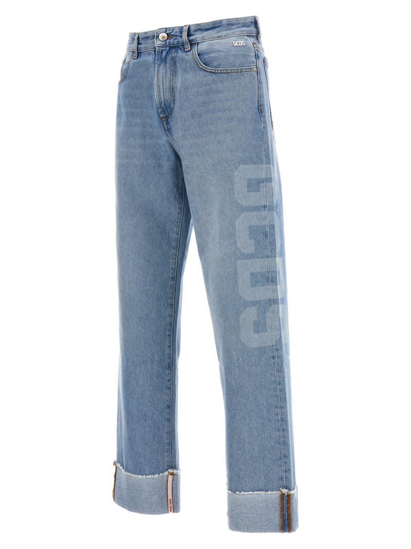 Logo jeans Man GCDS Light Blue