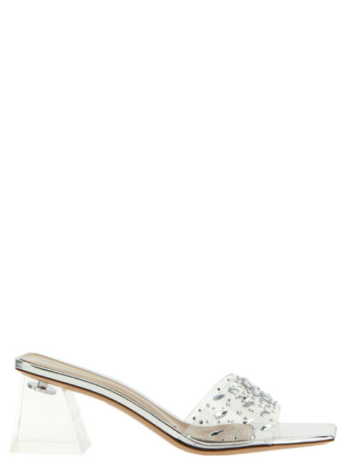 Laminated rhinestone sandals GIANVITO ROSSI Silver