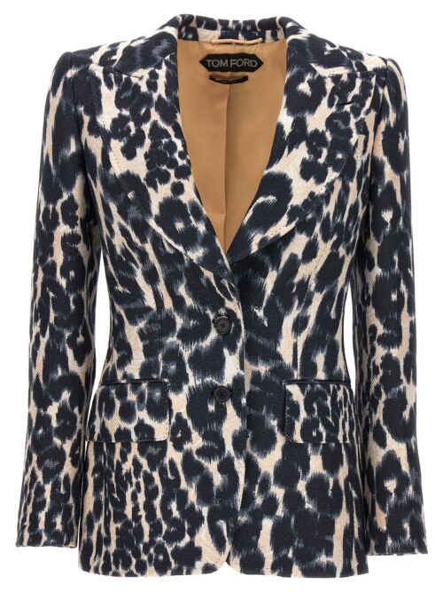 Animal print single-breasted blazer TOM FORD Multicolor