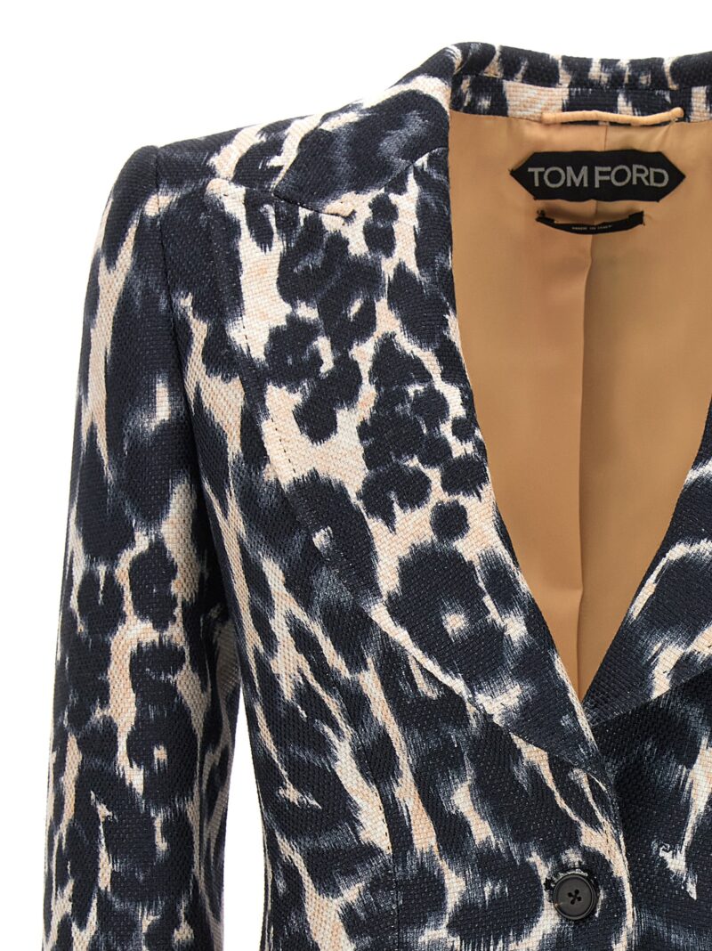 Animal print single-breasted blazer Woman TOM FORD Multicolor