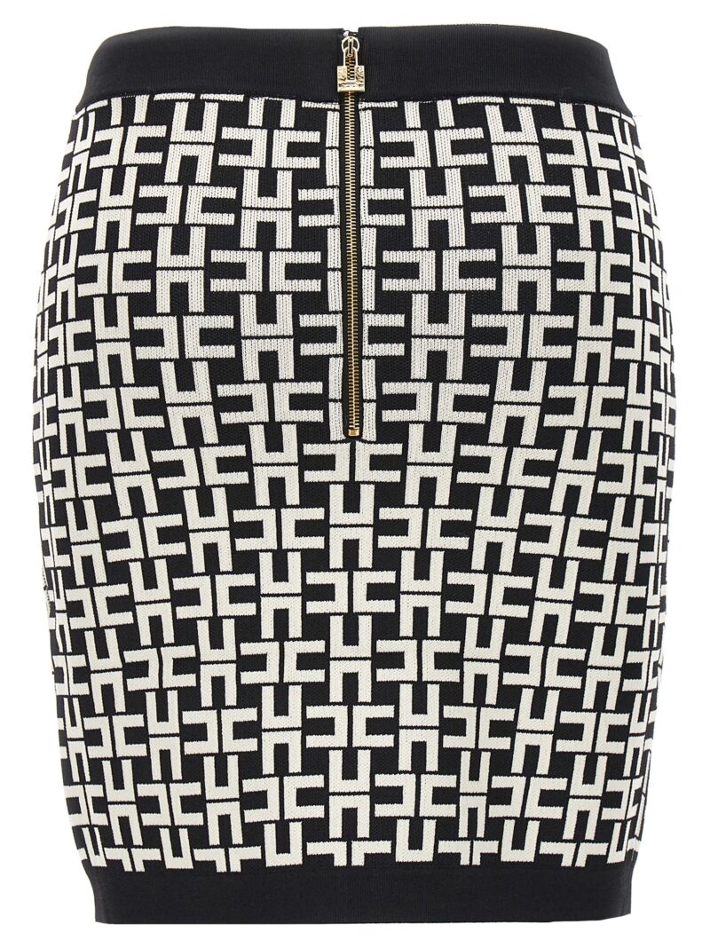 Jacquard logo skirt GK95Z41E2685 ELISABETTA FRANCHI White/Black