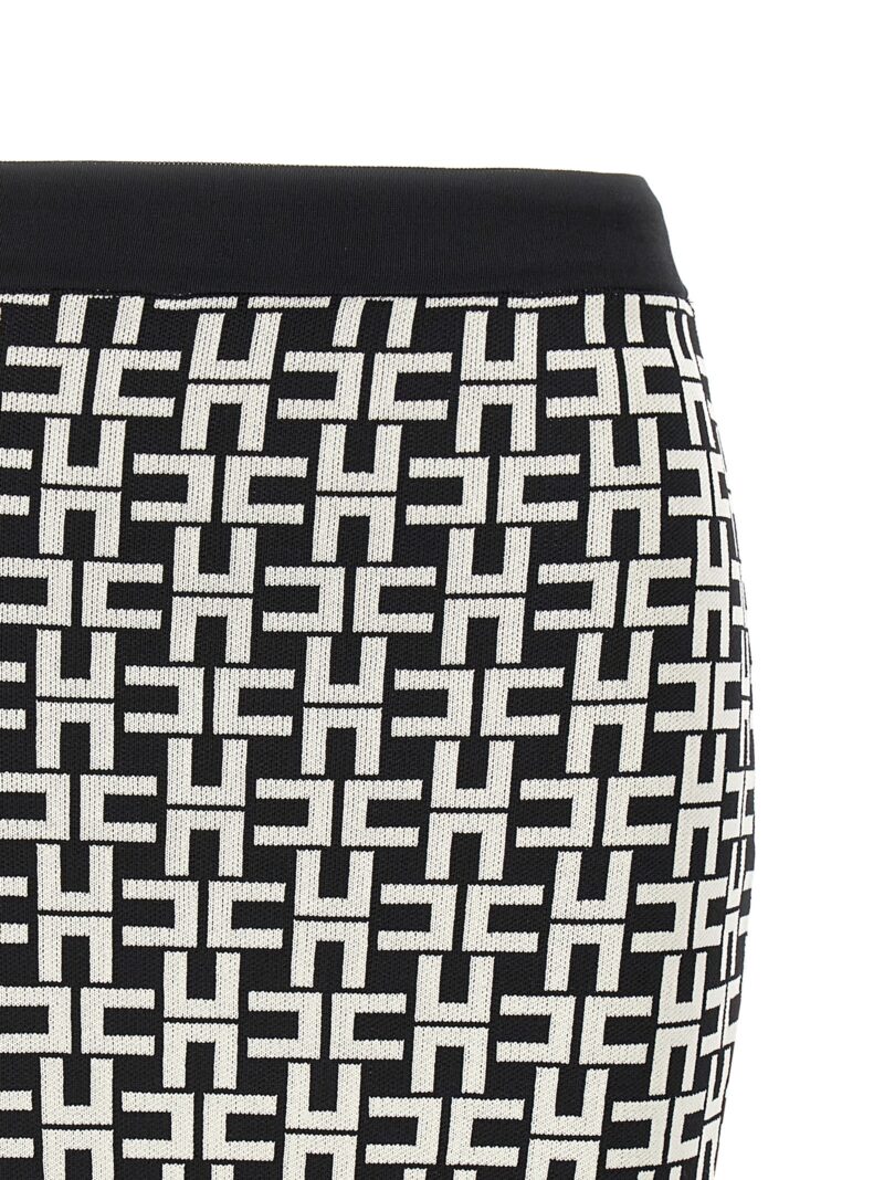 Jacquard logo skirt Woman ELISABETTA FRANCHI White/Black