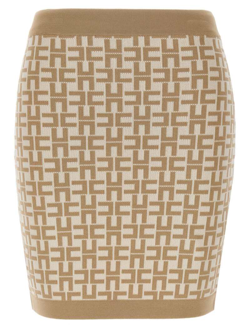 Jacquard logo skirt ELISABETTA FRANCHI Beige