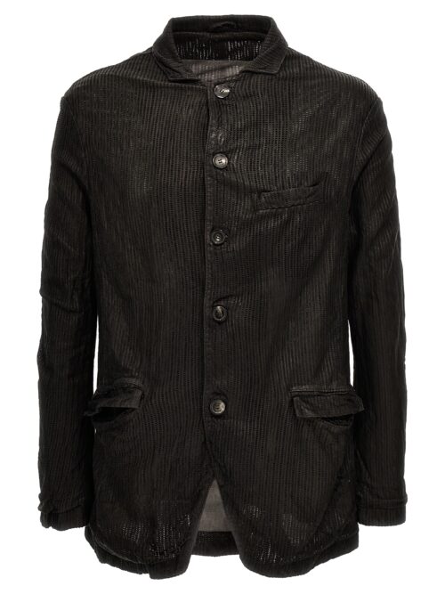 Openwork leather blazer GIORGIO BRATO Gray