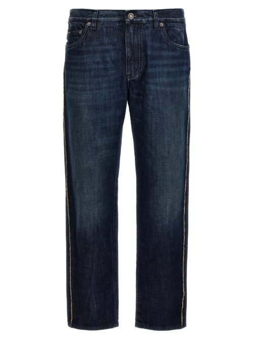 Fringed stitching jeans DOLCE & GABBANA Blue