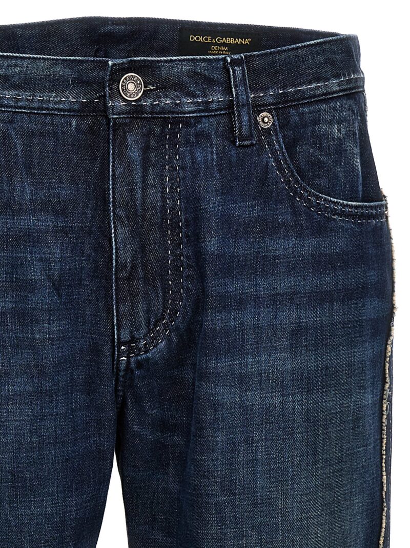 Fringed stitching jeans 100% cotton DOLCE & GABBANA Blue